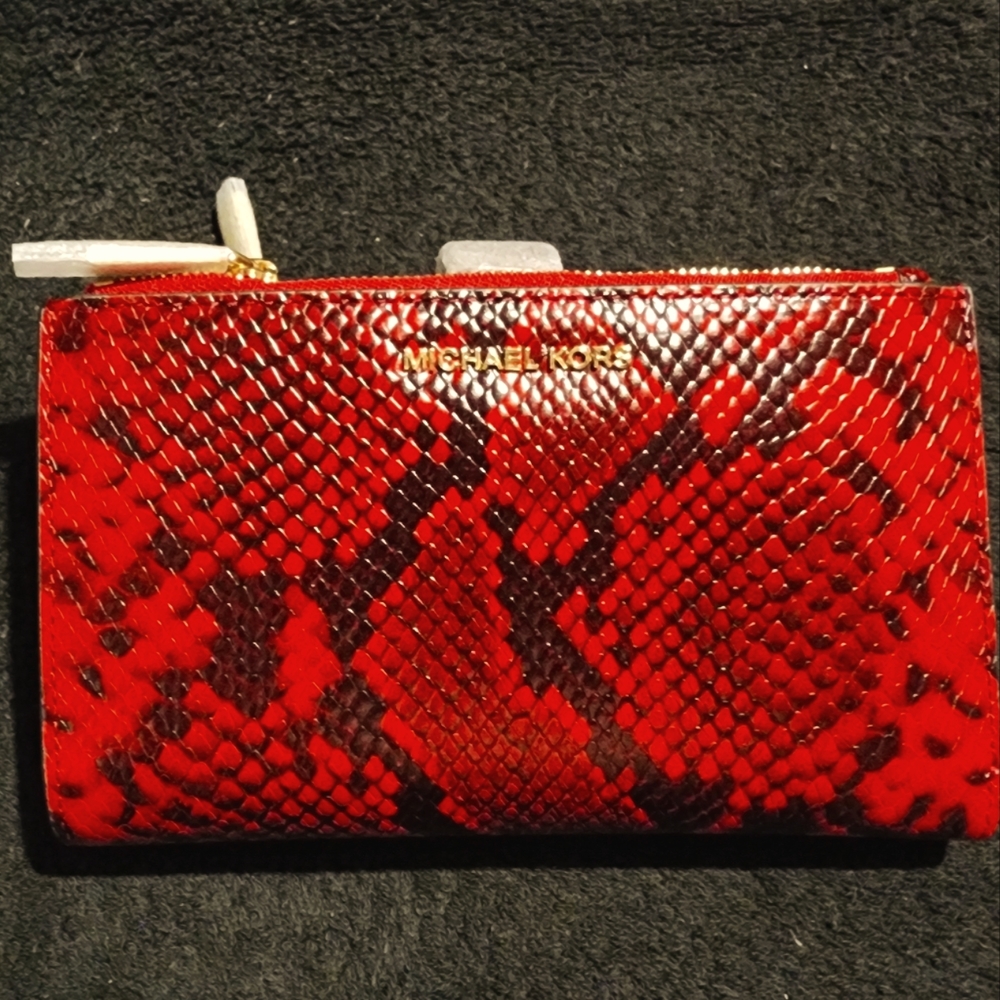 Michael Kors Leather Double Zip Wristlet Wallet